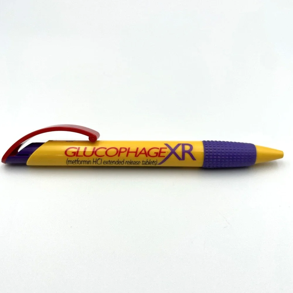Glucophage XR Drug Rep Advertising Pen Pharma Promo Yellow Purple Collectible